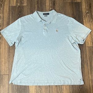 Polo Ralph Lauren Polo Shirt Mens XL Classic Fit Blue Flesh Pony Soft Preppy